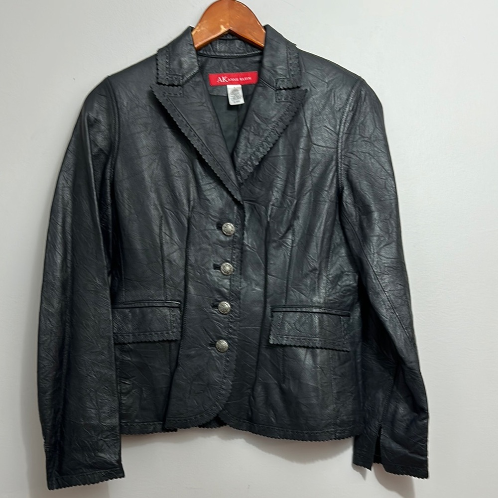 Anne Klein Black Leather Jacket size S